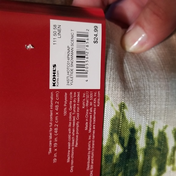 Set of 4 snowmen napkins - Picture 7 of 7